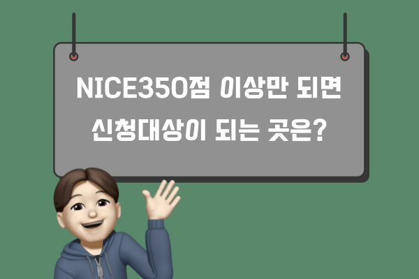 NICE350점 이상 비상금대출 상품종류소개